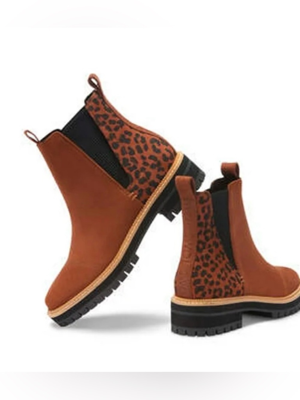 Women's Toms Dakota Boot in Chestnut with Leopard Accent W7